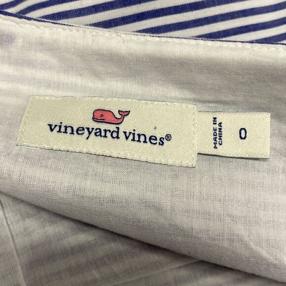 Vineyard Vines Navy & Pinstripe Embroidered Skirt Size 0 NWOT - Picture 4 of 5